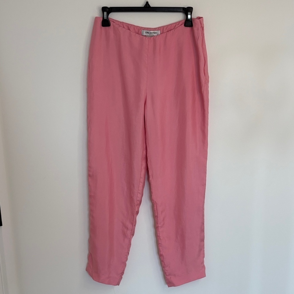 Emilio Pucci Vintage Silk Pink Trouser Pants